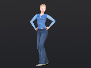 Woman 20 With 52 Animations 32 Morphs 3D Model