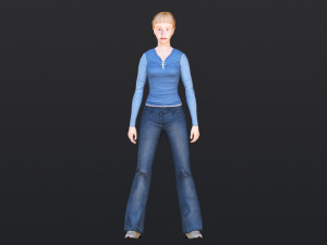 Woman 20 With 52 Animations 32 Morphs 3D Model