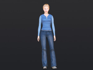 Woman 20 With 52 Animations 32 Morphs 3D Model