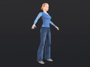 Woman 20 With 52 Animations 32 Morphs 3D Model