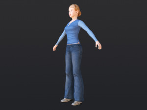 Woman 20 With 52 Animations 32 Morphs 3D Model