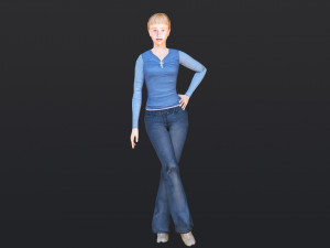 Woman 20 With 52 Animations 32 Morphs 3D Model