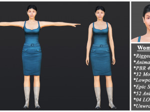 Woman 11 To 15 With 52 Animations 32 Morphs Model 3D