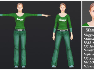 Woman 11 To 15 With 52 Animations 32 Morphs Model 3D