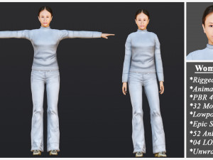 Woman 11 To 15 With 52 Animations 32 Morphs Model 3D