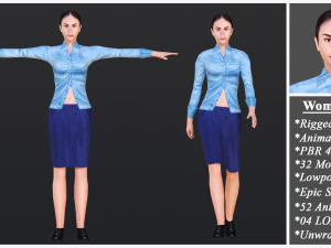 Woman 16 To 20 With 52 Animations 32 Morphs 3D Model