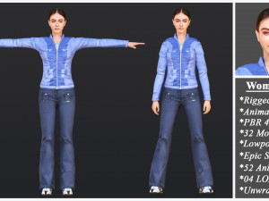 Woman 16 To 20 With 52 Animations 32 Morphs 3D Модель
