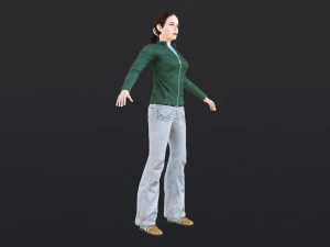 Woman 21 With 52 Animations 32 Morphs 3D Model