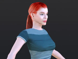 Woman 22 With 52 Animations 32 Morphs 3D Model