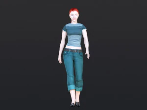 Woman 22 With 52 Animations 32 Morphs 3D Model