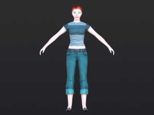 Woman 22 With 52 Animations 32 Morphs 3D Model