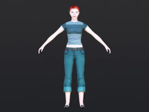 Woman 22 With 52 Animations 32 Morphs 3D Model