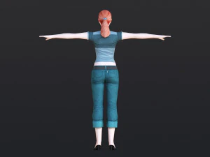 Woman 22 With 52 Animations 32 Morphs 3D Model