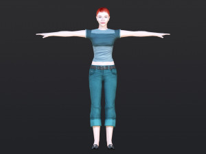 Woman 22 With 52 Animations 32 Morphs 3D Model