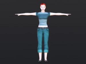 Woman 22 With 52 Animations 32 Morphs 3D Model
