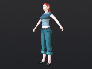 Woman 22 With 52 Animations 32 Morphs 3D Model