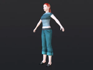 Woman 22 With 52 Animations 32 Morphs 3D Model