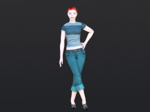 Woman 22 With 52 Animations 32 Morphs 3D Model