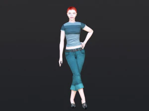 Woman 22 With 52 Animations 32 Morphs 3D Model