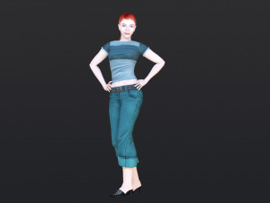 Woman 22 With 52 Animations 32 Morphs 3D Model