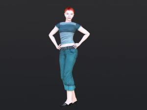 Woman 22 With 52 Animations 32 Morphs 3D Model