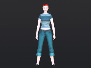 Woman 22 With 52 Animations 32 Morphs 3D Model