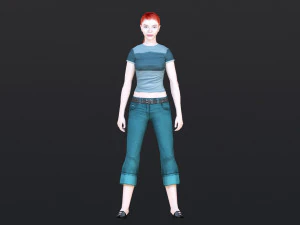 Woman 22 With 52 Animations 32 Morphs 3D Model