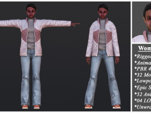 Woman 23 With 52 Animations 32 Morphs 3Dモデル