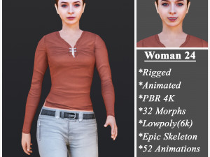 Woman 24 With 52 Animations 32 Morphs Modelo 3D