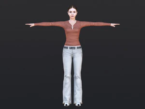Woman 24 With 52 Animations 32 Morphs 3D Model