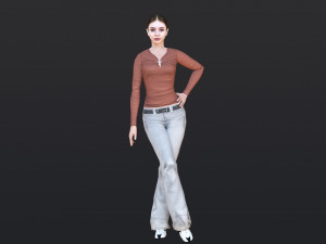 Woman 24 With 52 Animations 32 Morphs 3D-Modell