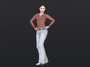 Woman 24 With 52 Animations 32 Morphs 3D-Modell