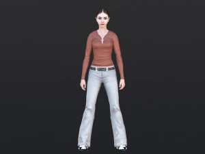 Woman 24 With 52 Animations 32 Morphs 3D Model