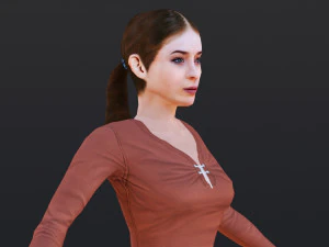 Woman 24 With 52 Animations 32 Morphs 3D Model