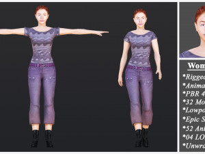 Woman 26 With 52 Animations 32 Morphs 3Dモデル