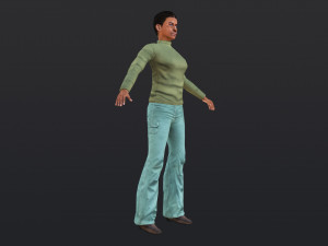 Woman 28 With 52 Animations 32 Morphs 3D Model