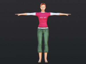 Woman 29 With 52 Animations 32 Morphs 3D Model