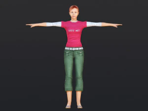 Woman 29 With 52 Animations 32 Morphs 3D Model
