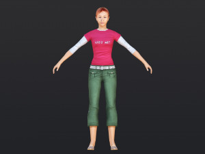 Woman 29 With 52 Animations 32 Morphs 3D Model