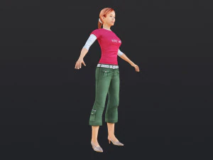 Woman 29 With 52 Animations 32 Morphs 3D Model