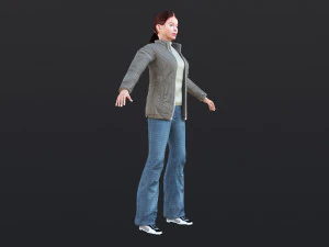 Woman 30 With 52 Animations 32 Morphs 3D Model