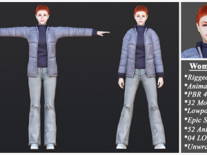 Woman 33 With 52 Animations 32 Morphs 3Dモデル