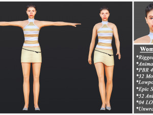 Woman 34 With 52 Animations 32 Morphs 3D 模型