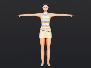 Woman 34 With 52 Animations 32 Morphs 3D Model