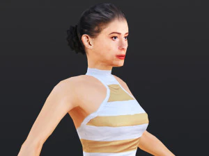 Woman 34 With 52 Animations 32 Morphs 3D Model