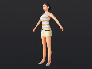 Woman 34 With 52 Animations 32 Morphs 3D Model