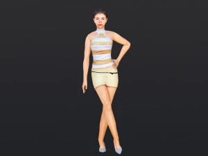 Woman 34 With 52 Animations 32 Morphs 3D Model