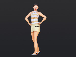Woman 34 With 52 Animations 32 Morphs 3D 模型