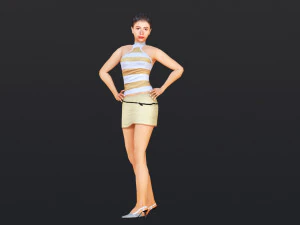 Woman 34 With 52 Animations 32 Morphs 3D Model