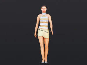 Woman 34 With 52 Animations 32 Morphs 3D Model